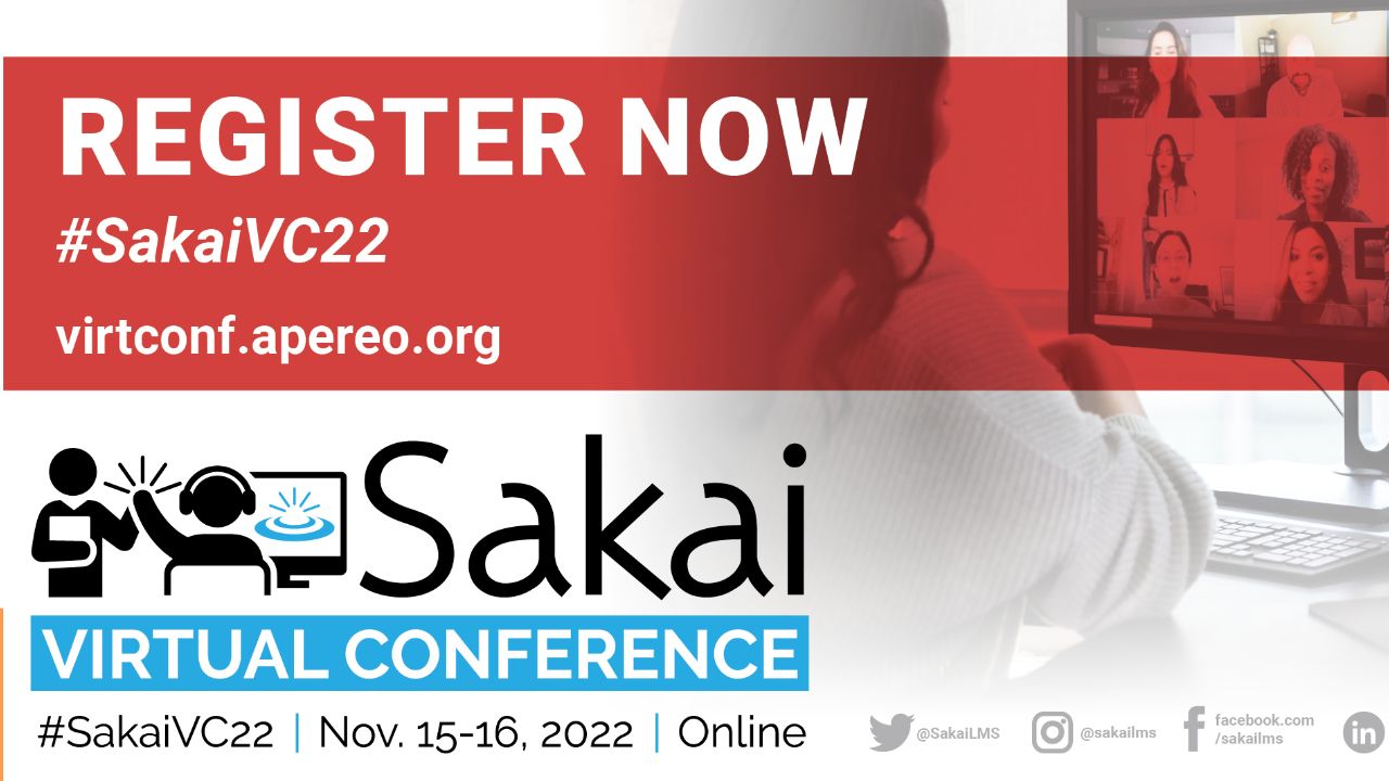 Join Sakai Virtual Conference on Nov 15-16