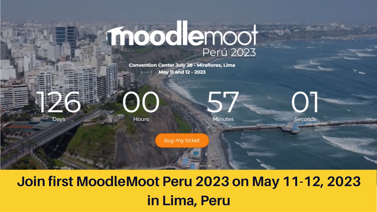 Join first MoodleMoot Peru 2023 on May 11-12, 2023 in Lima, Peru