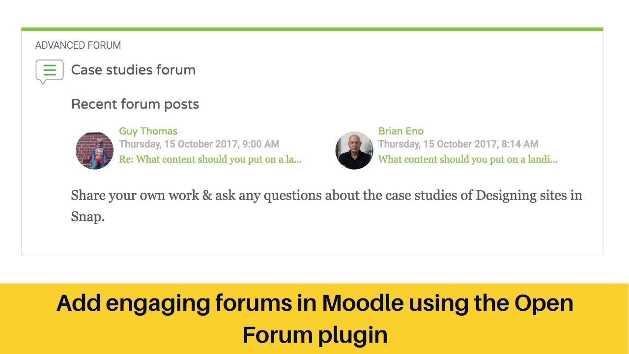 Add engaging forums in Moodle using the Open Forum plugin