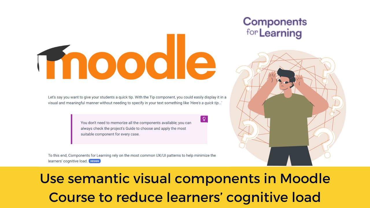 Use semantic visual components in Moodle Course to reduce learners’ cognitive load