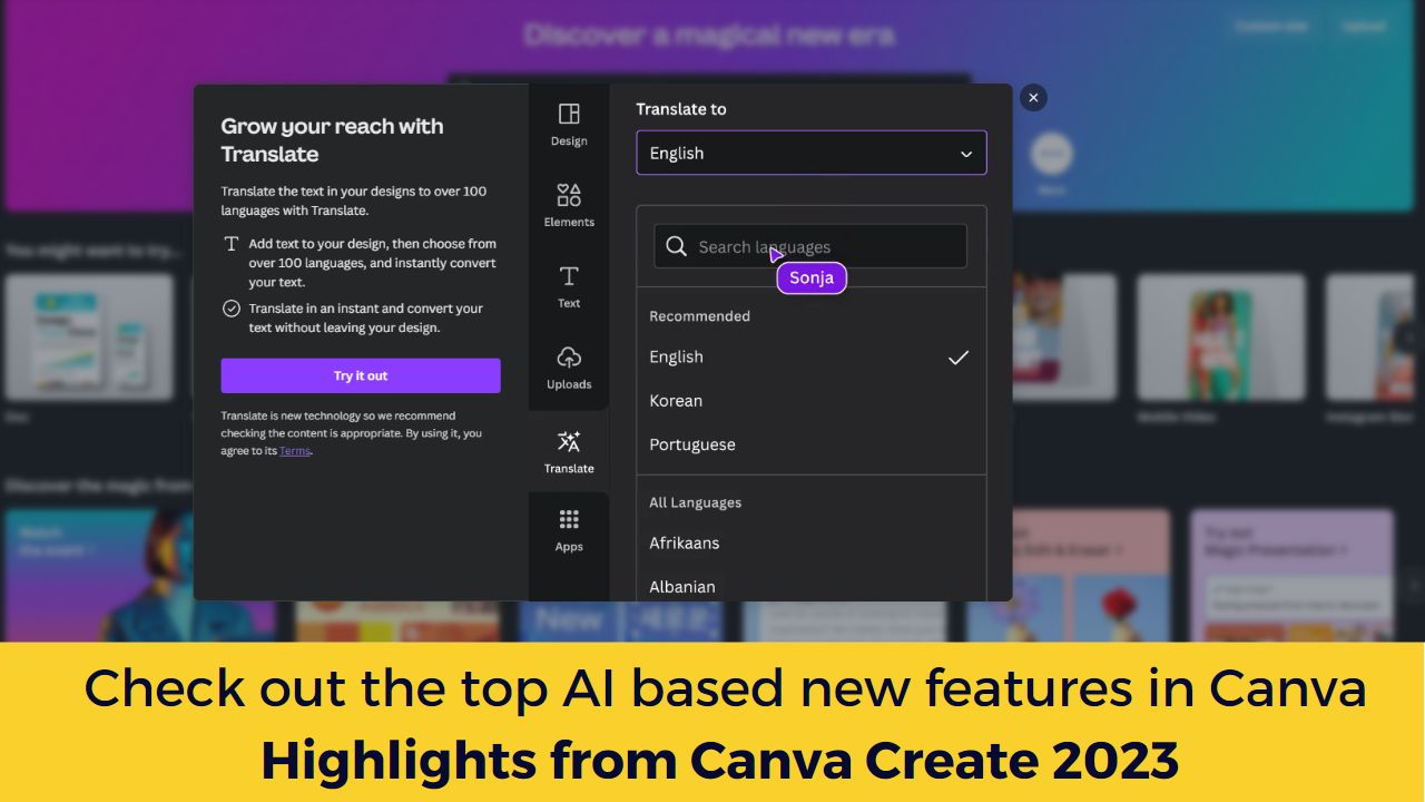 Check out the top AI based new features in Canva